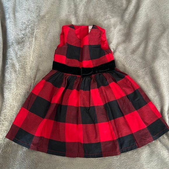 Red and Black Buffalo Plaid Christmas Dress Carters 12m - Picture 1 of 5